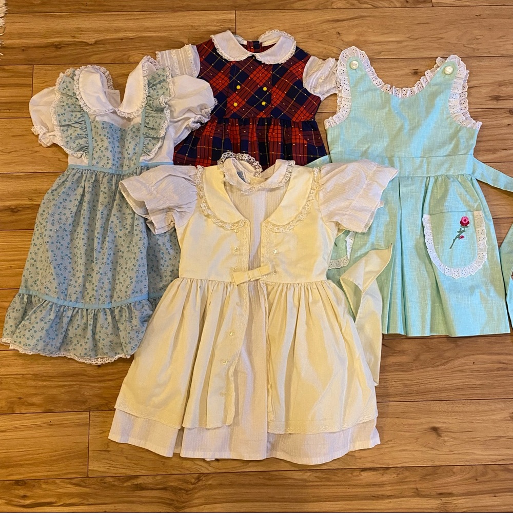 Lot of 4 Vintage Girls Dresses. Mostly size 6